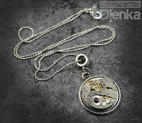 Steampunk pendant - Lipo Lilac